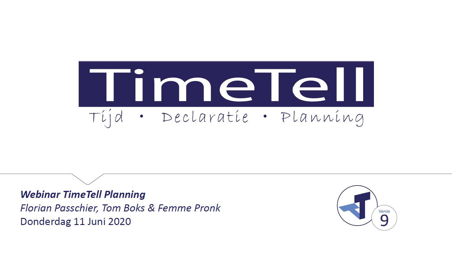 Webinar TimeTell Planning