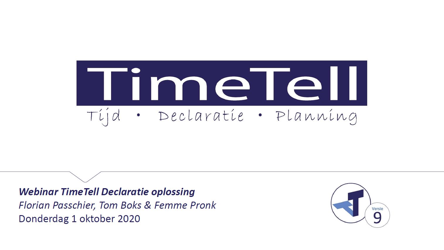 Webinar TimeTell Declaratie
