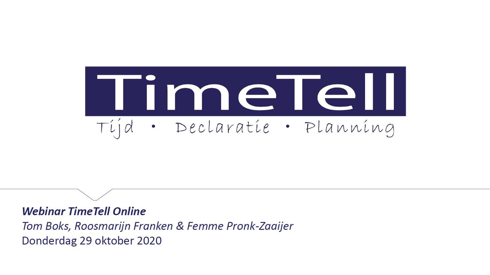Webinar TimeTell Online
